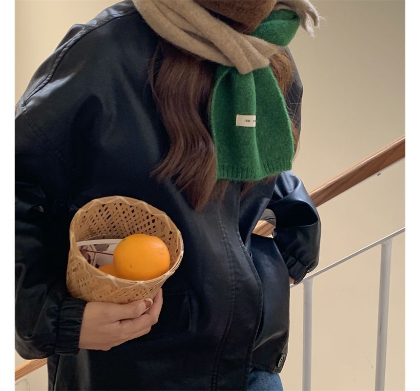 Knit Scarf Block Applique Color Lettering