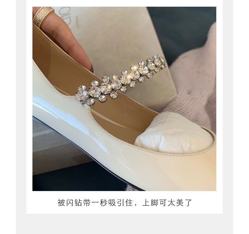 Pointed-Toe Rhinestone Flats