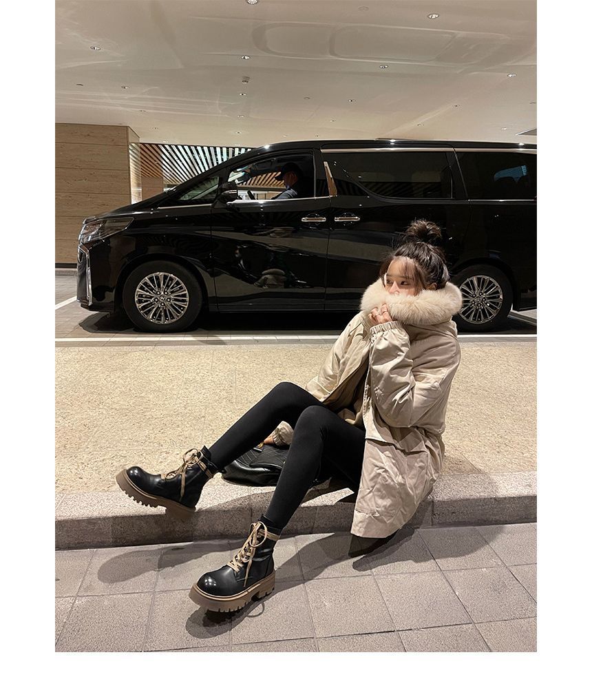 Color Block Chunky-Heel Short Boots