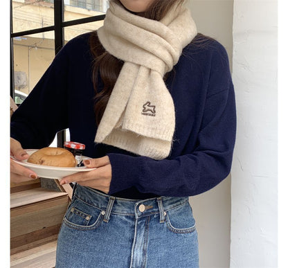 Scarf Rabbit Embroidered