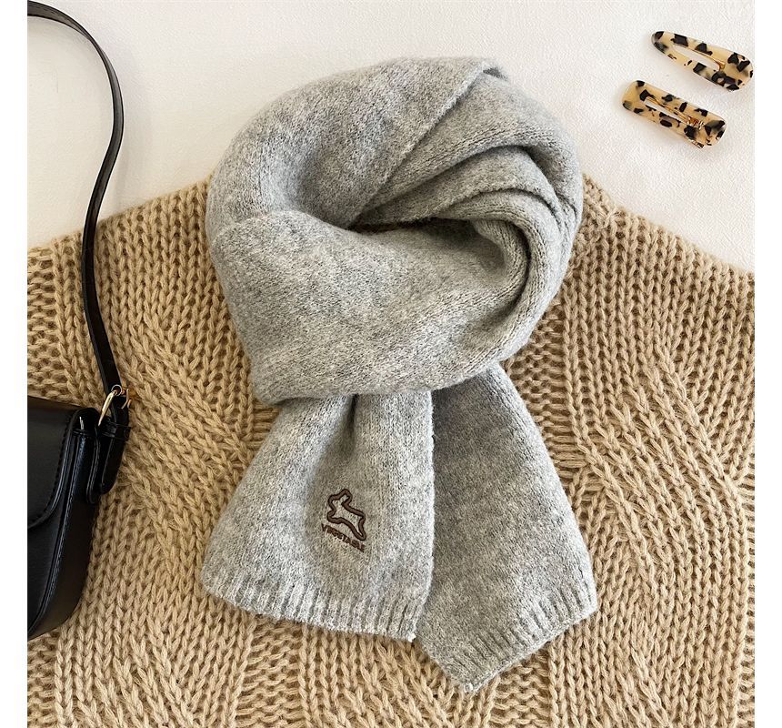 Scarf Rabbit Embroidered