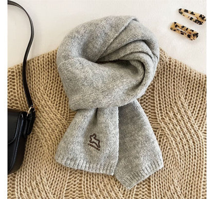 Scarf Rabbit Embroidered