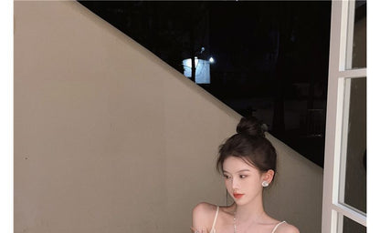 Spaghetti Strap Plain Slim-Fit Midi Dress