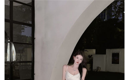 Spaghetti Strap Plain Slim-Fit Midi Dress