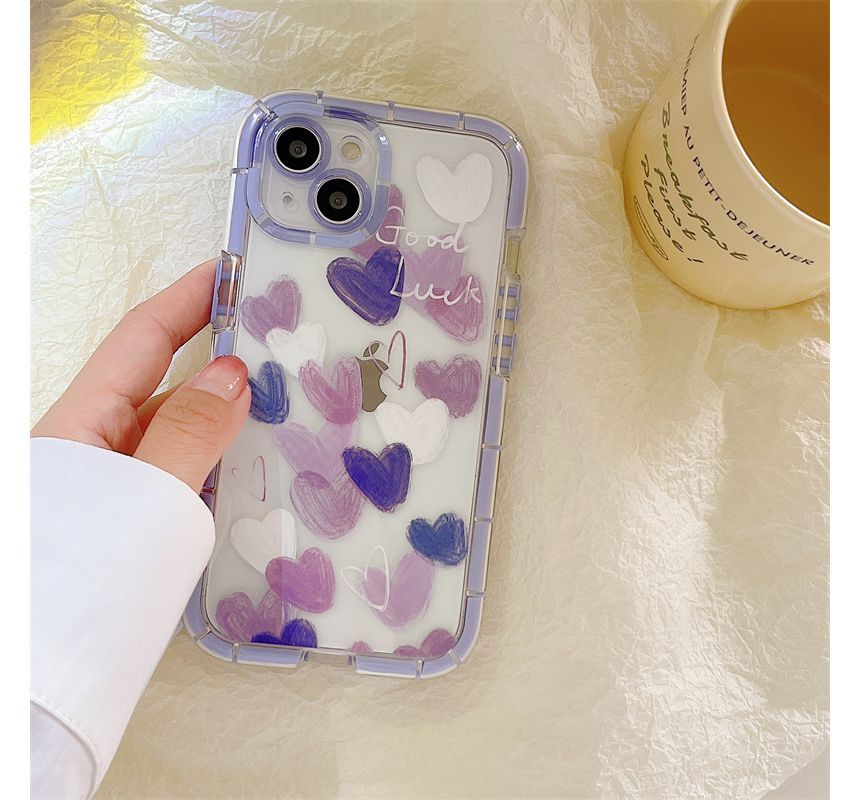 Heart Transparent Phone Case - iPhone 14 Pro Max / 14 Pro / 14 Plus / 14 / 13 Pro Max / 13 Pro / 13 / 12 Pro Max / 12 Pro / 12 / 11 Pro Max / 11 / XS Max / XS / XR / X