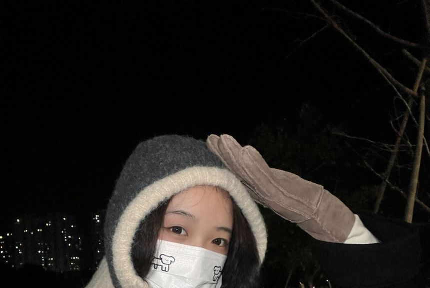 Two-Tone Knit Balaclava Hat