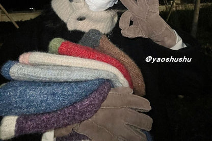 Two-Tone Knit Balaclava Hat