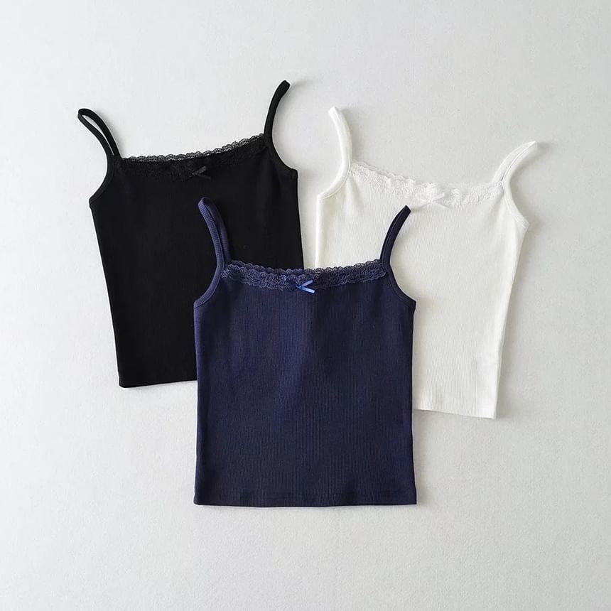 Lace-Trim Crop Cami