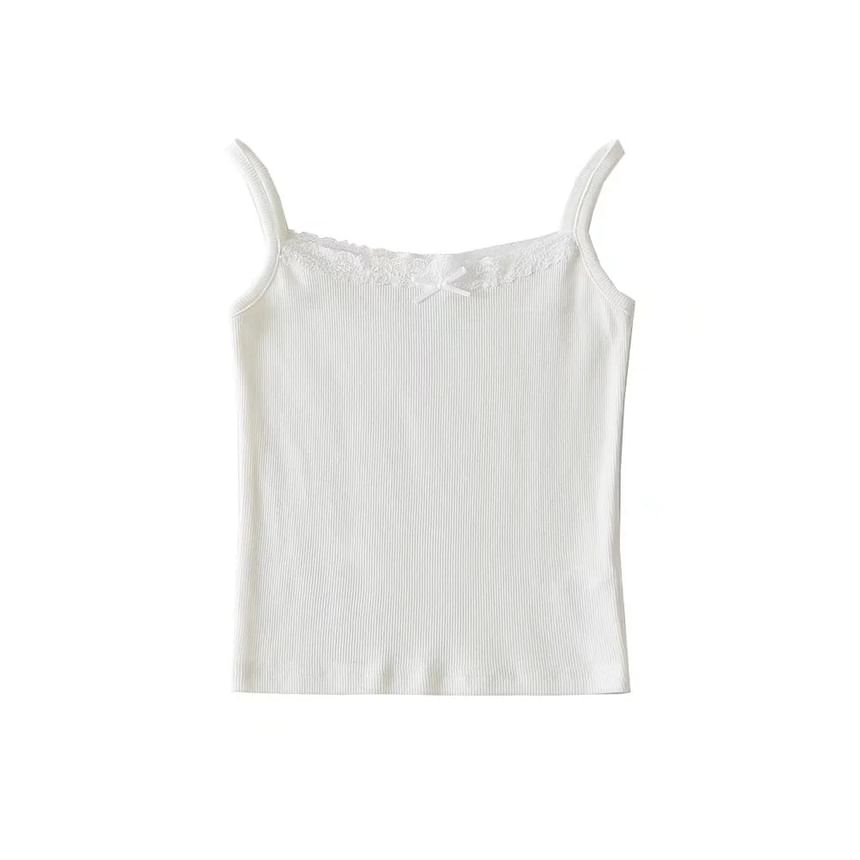 Lace-Trim Crop Cami