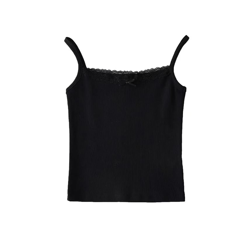 Lace-Trim Crop Cami
