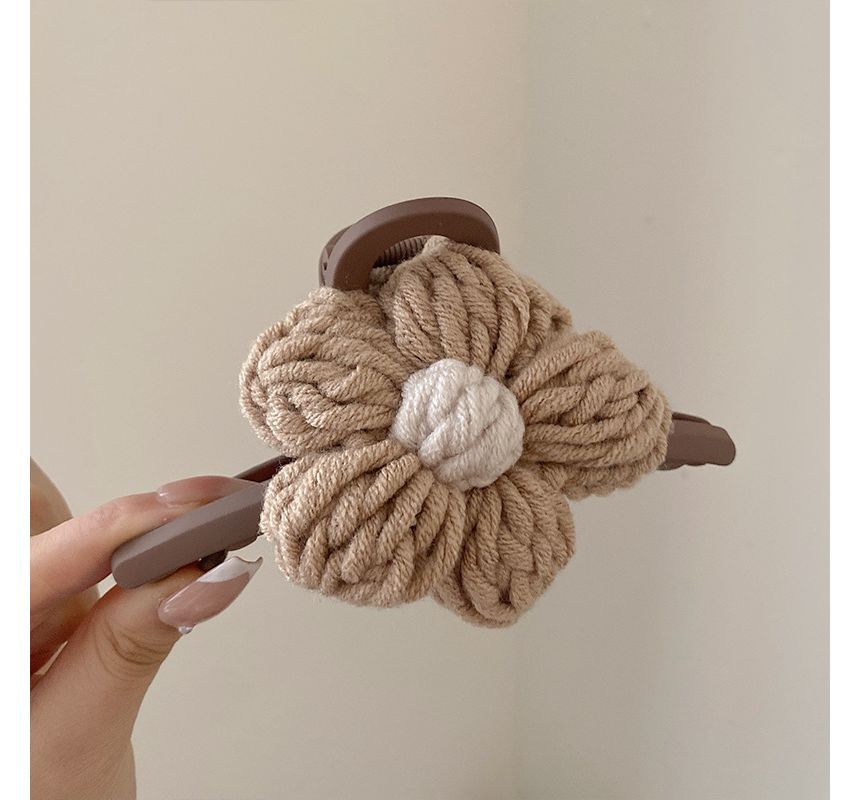 Chenille Flower Accent Hair Clamp