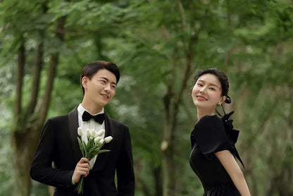 Evening Gown V-Neck Short-Sleeve Plain A-Line