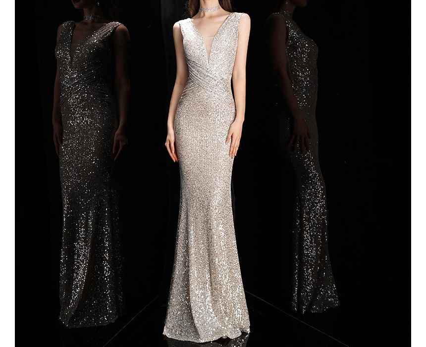 Sequined Mermaid Evening Gown (Various Designs)