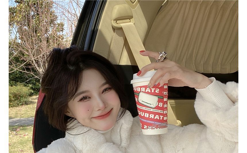 Plain Faux Fur Cropped Jacket