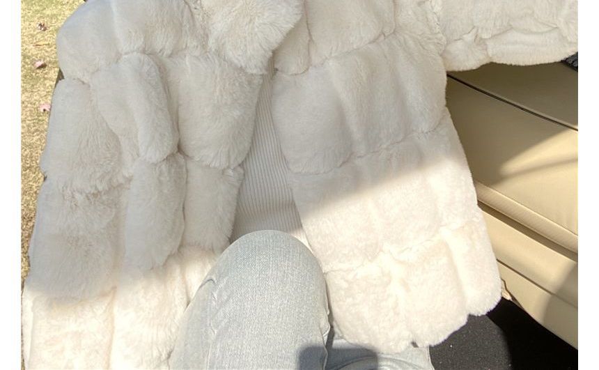 Plain Faux Fur Cropped Jacket