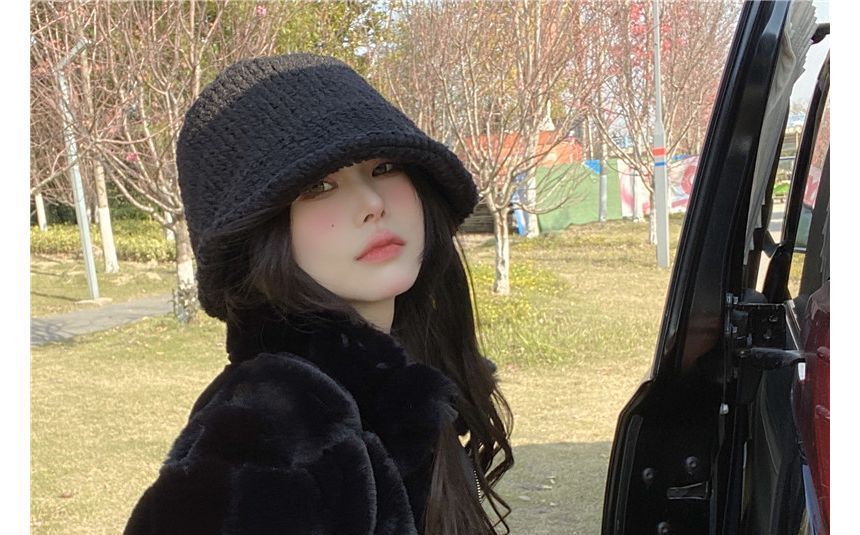 Plain Faux Fur Cropped Jacket