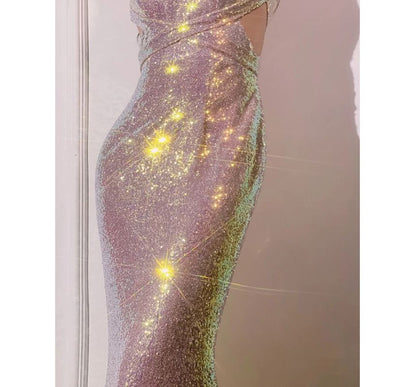 Halter Sequin Evening Mermaid Gown