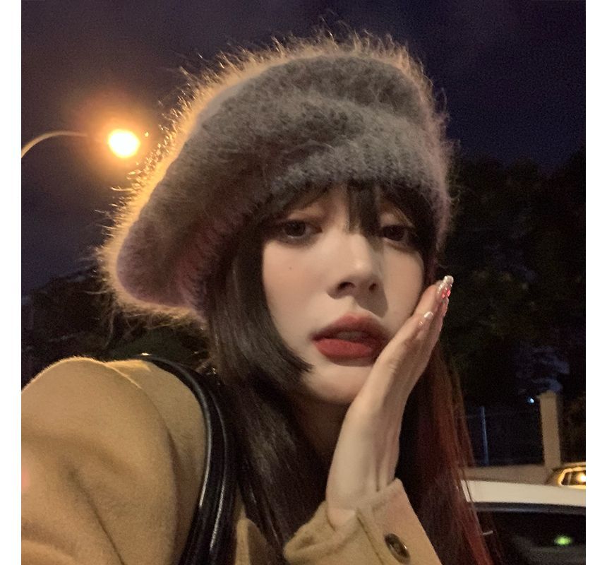 Plain Mohair Beret Hat