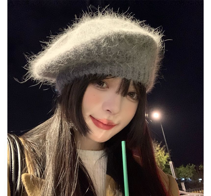 Plain Mohair Beret Hat
