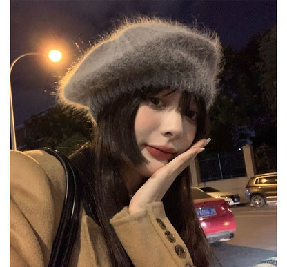 Plain Mohair Beret Hat
