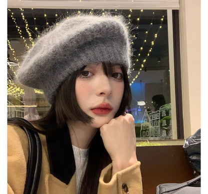 Plain Mohair Beret Hat