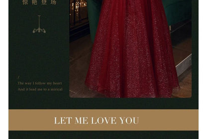 A-Line Neck Crew Gown Sleeveless Evening Mesh