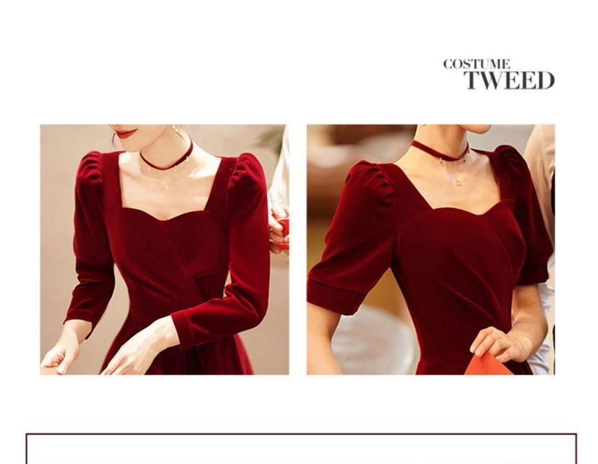 Evening A-Line / Dress Gown Cocktail Long-Sleeve