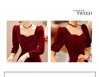 Evening A-Line / Dress Gown Cocktail Long-Sleeve