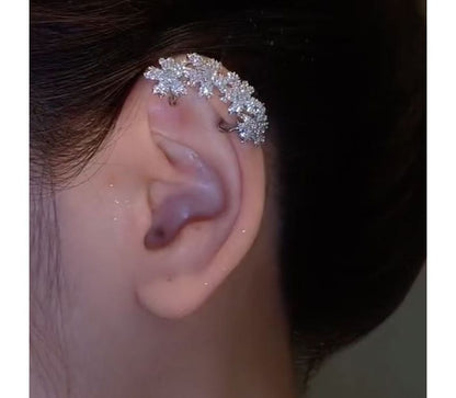 Rhinestone Cuff Ear Floral