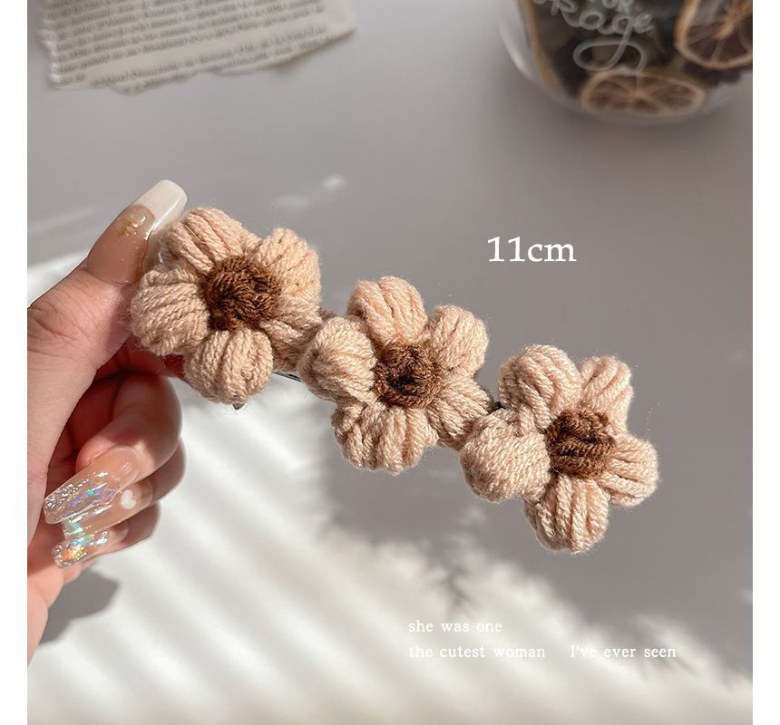 Floral Yarn Hair Clamp / Hair Clip / Headband