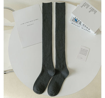 Plain Ribbed Tall Socks / Set