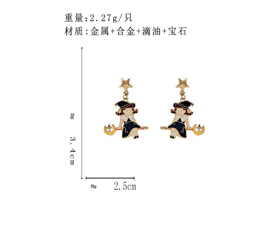 Halloween Enamel Drop Earring / Clip On Earring