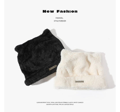 Bear Ear Fluffy Beanie