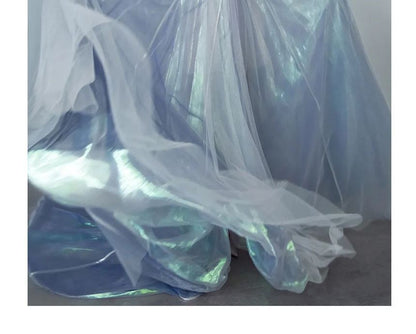 Off-Shoulder Mesh A-Line Evening Gown