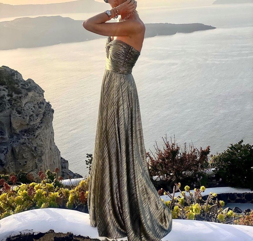 Strapless Cutout Knot Max Evening Dress