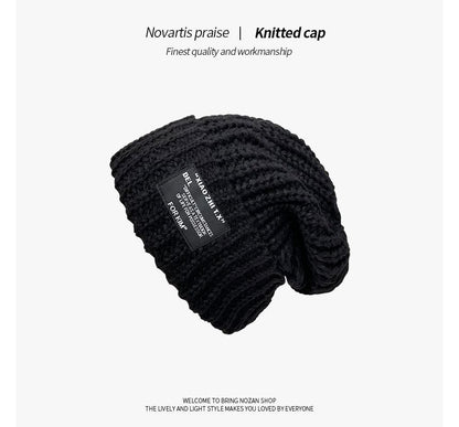 Applique Cable Knit Beanie