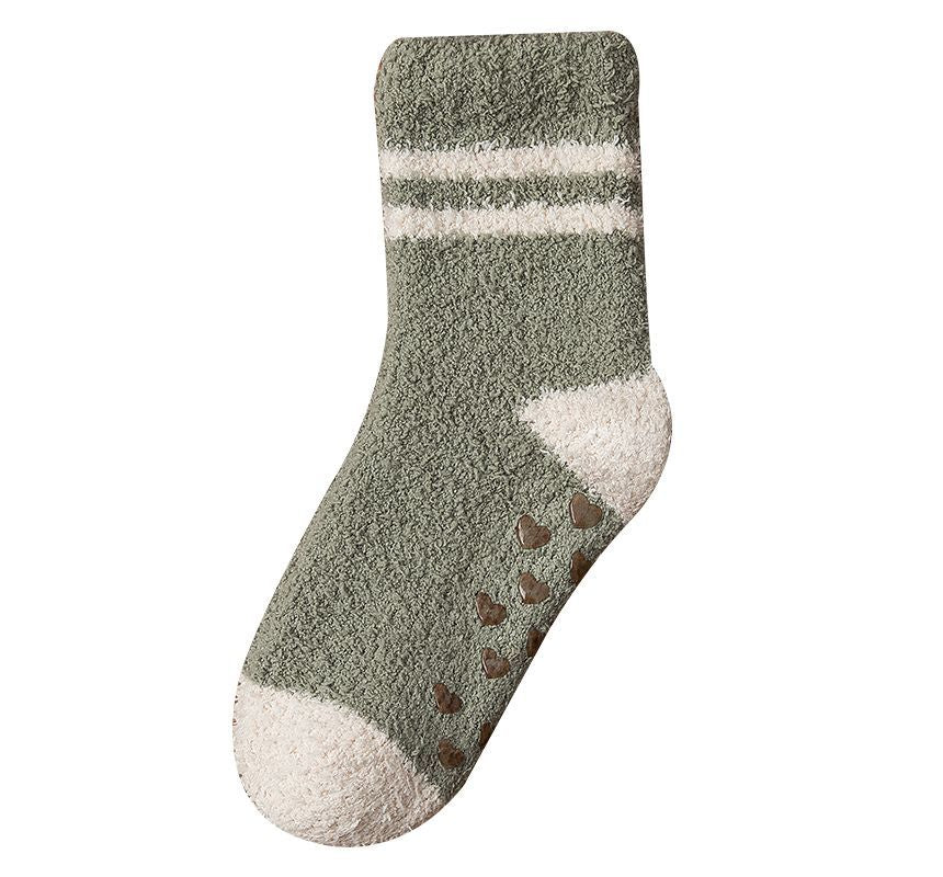 Striped Fleece Short Socks Set