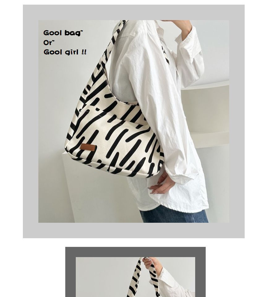 Patterned Canvas Tote Bag