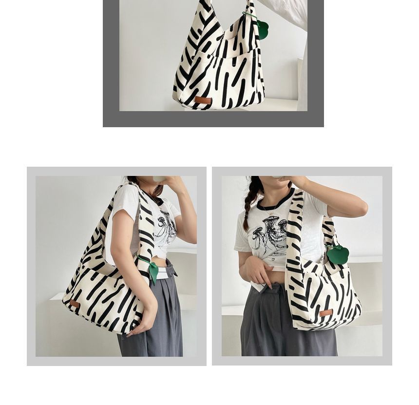 Patterned Canvas Tote Bag