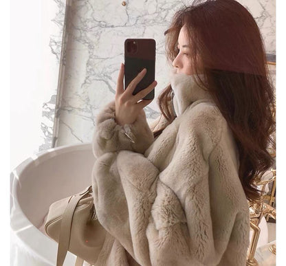 Faux Fur Zip-Up Jacket