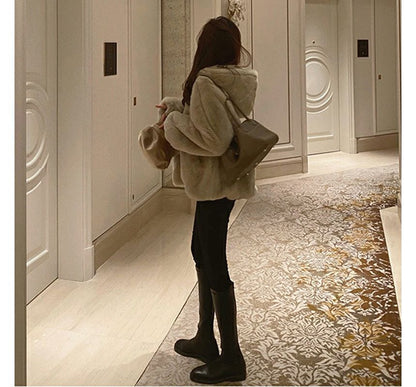 Faux Fur Zip-Up Jacket