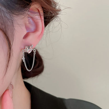 Rhinestone Heart Dangle Earring