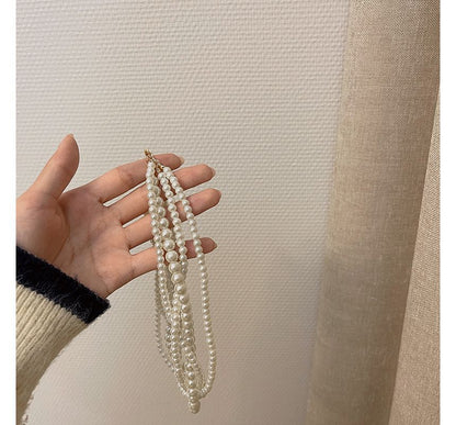 Choker Faux Layered Pearl