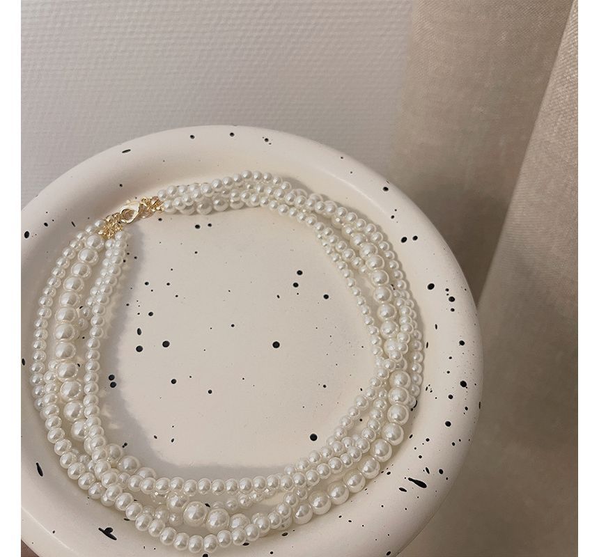 Choker Faux Layered Pearl
