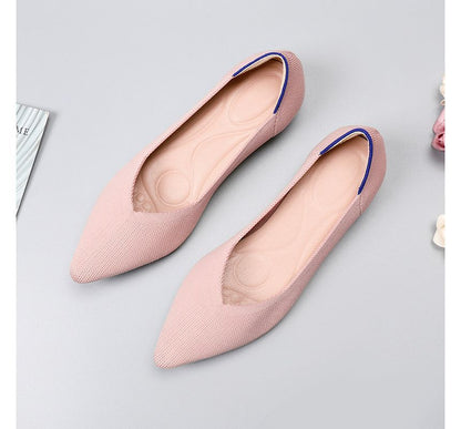 Pointy-Toe Knit Flats