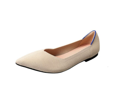 Pointy-Toe Knit Flats