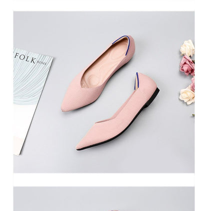 Pointy-Toe Knit Flats