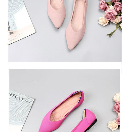 Pointy-Toe Knit Flats