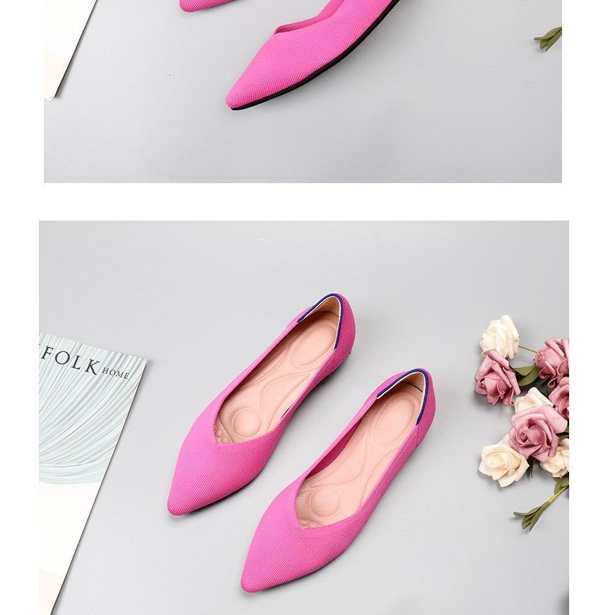 Pointy-Toe Knit Flats
