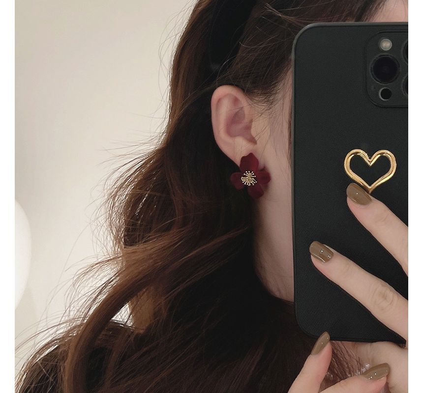 Earring Flocking Alloy Flower